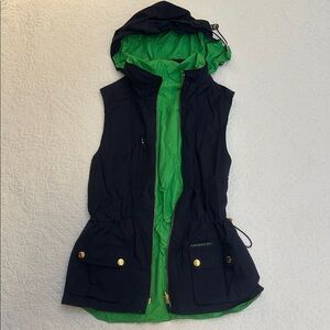 Lauren Ralph Lauren Reversible navy blue and Green Hooded Vest sz small women’s